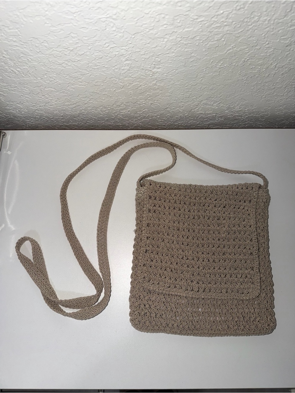 Xhilaration- Woven Crossbody Beige Bag
